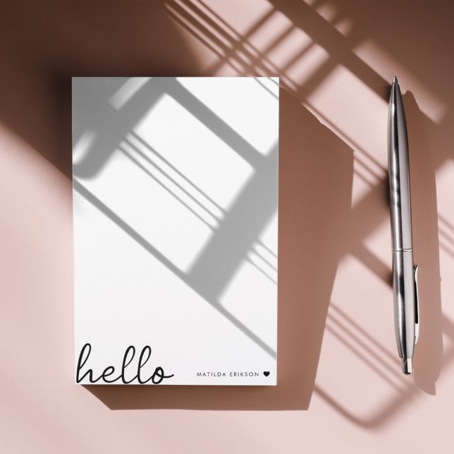 Post-it® Allo minimal | Coeur moderne propre blanc simple (Créateur téléchargé)