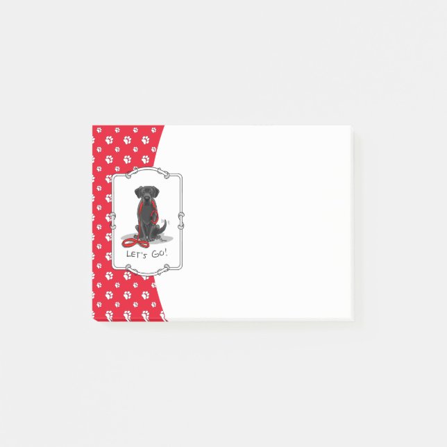 Post-it® Allons-y ! Black Lab Labrador Retriever Cute (Devant)