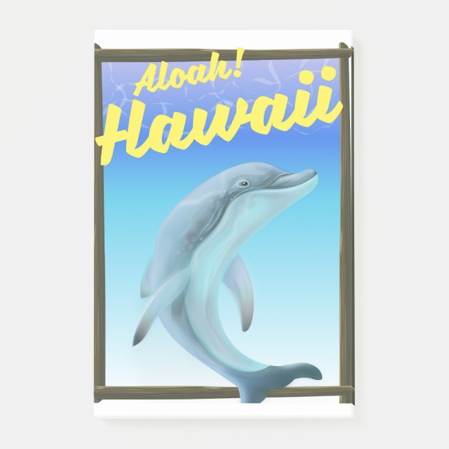 Post-it® Aloha ! Hawaï ! Affiche de voyage dauphin (Devant)