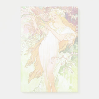 Post-it® Alpha Mucha Spring Floral Vintage Art nouveau