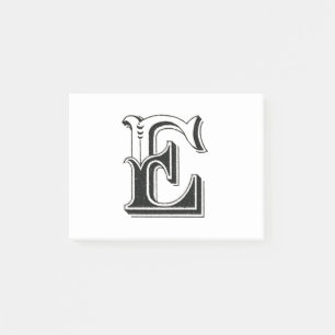 Post-it® alphabet e, lettre e, monogramme e, lettres e