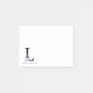 POST-IT® ALPHABÈTES FLORAUX BLEUS DOUX NOM LETTRE L