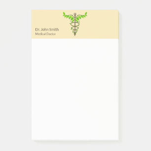 Post-it® Alternative Médicale Caduceus Vert Feuilles Beige