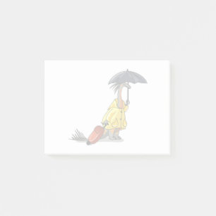 Post-it® Amargasaurus Portant Un Parapluie Et Une Valise.