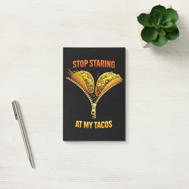 Post-it® Amateur de tacos drôle arrêtez de regarder (Bureau)