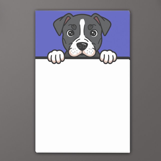 Post-it® American Staffordshire Terrier Custom Amstaff Chie (Cute peeking Amstaff Posti-it Notes for American Stafffordshire Terrier dog lovers.)