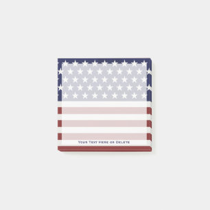 Post-it® American USA Flag Patriotic July 4 Custom Text