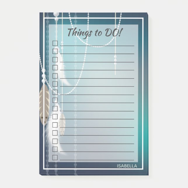 Post-it® Amérindiens Plumes et perles à faire (Devant)