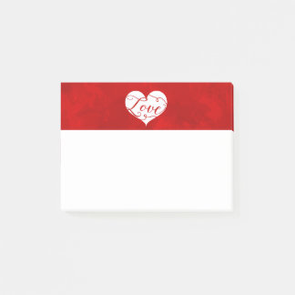Post-it® Amour Aquarelle Rouge Coeur Flamme Saint-Valentin