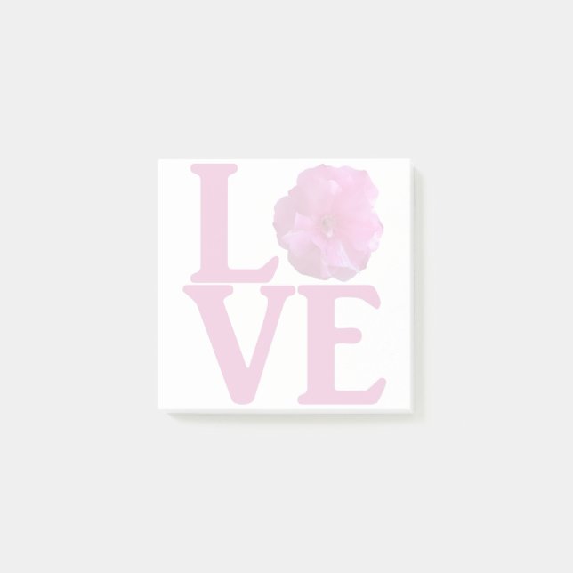 Post-it® Amour Fleur Rose Classique (Devant)