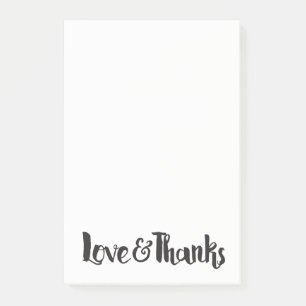 Post-it® Amour & Merci Écriture moderne noire épaisse Merci