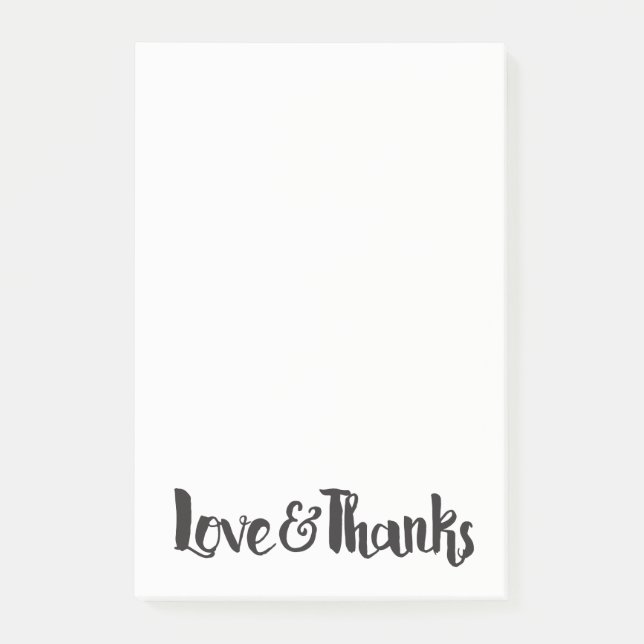 Post-it® Amour & Merci Écriture moderne noire épaisse Merci (Devant)