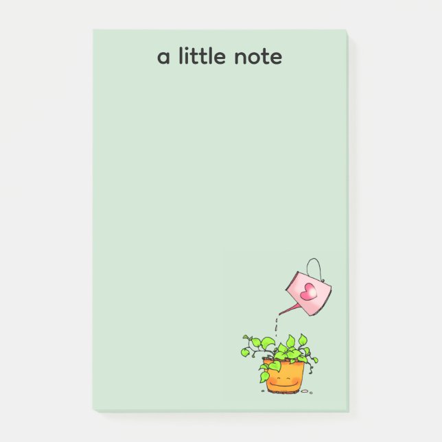 Post-it® Amour qui arrose, plante d'intérieur heureuse (Devant)