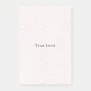 Post-it® Amour Véritable Romantique Cœurs Blancs Rose Saint