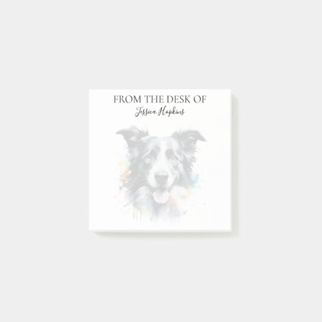 Post-it® Amoureux de Border Collie Chien Monogrammé (Devant)