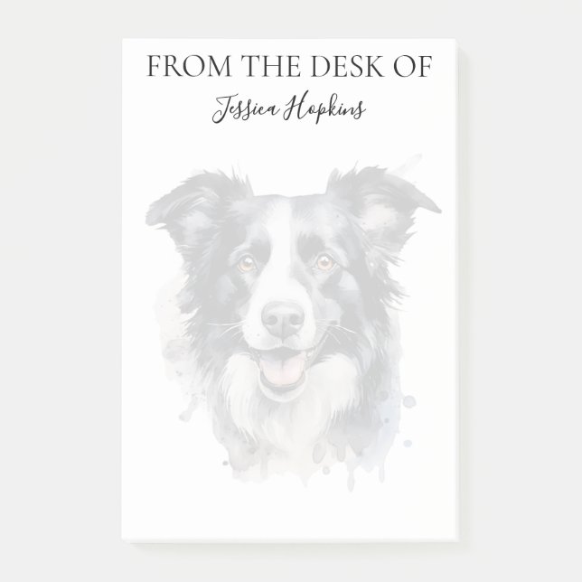 Post-it® Amoureux de Border Collie Chien Monogrammé (Devant)