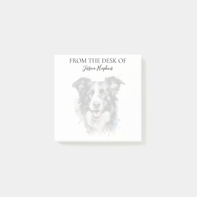 Post-it® Amoureux de Border Collie Chien Monogrammé (Devant)