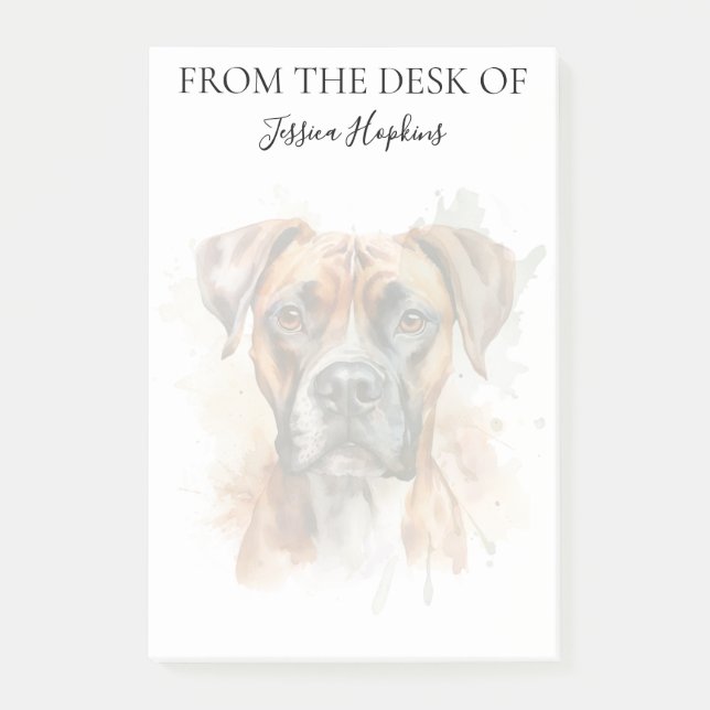 Post-it® Amoureux de Boxer Chien Monogrammé (Devant)