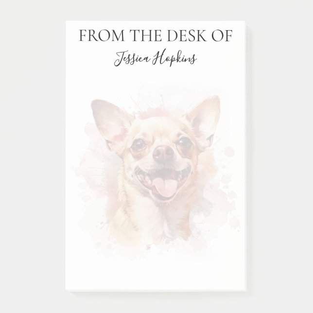 Post-it® Amoureux de Chihuahua Chien Monogrammé (Devant)