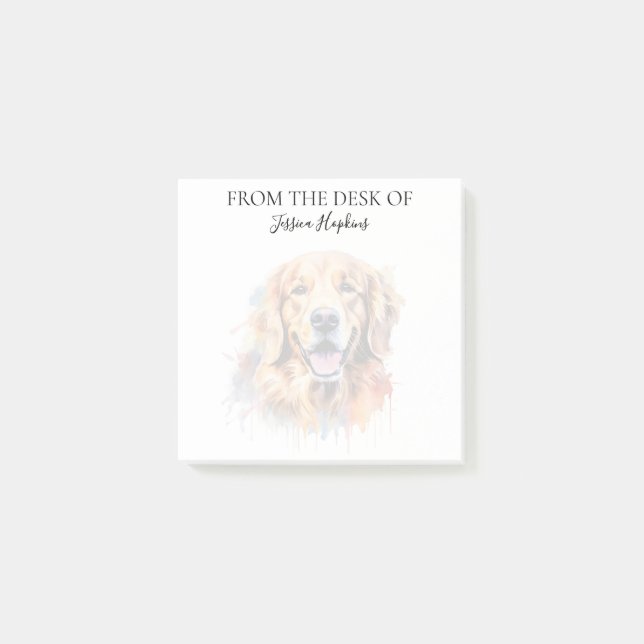 Post-it® Amoureux de Golden Retriever Chien Monogrammé (Devant)