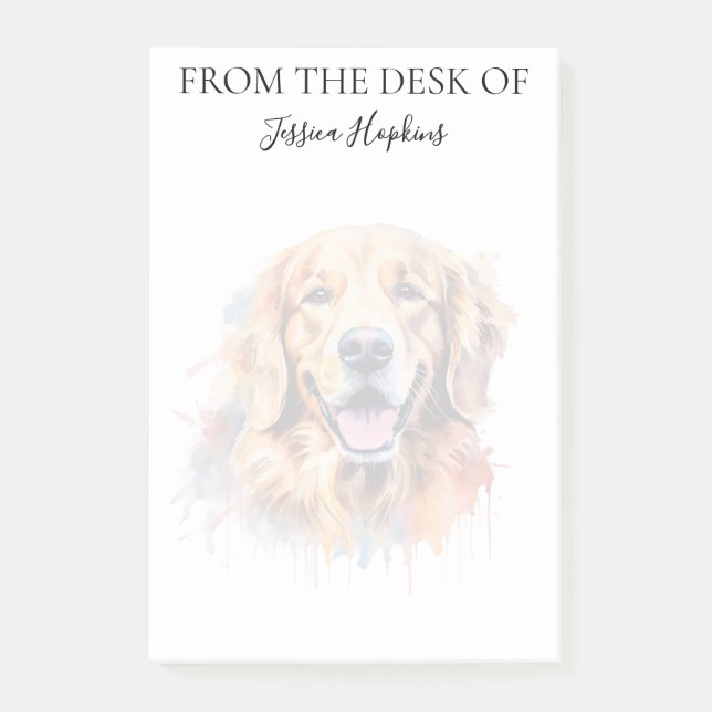 Post-it® Amoureux de Golden Retriever Chien Monogrammé (Devant)
