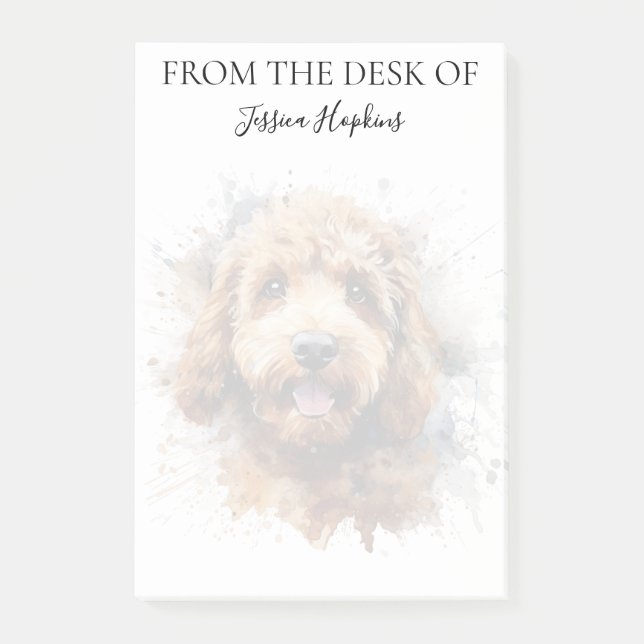 Post-it® Amoureux de Labradoodle Chien Monogrammé (Devant)