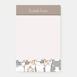 Post-it® Amoureux de les chats mignons Rose et enfants Brow