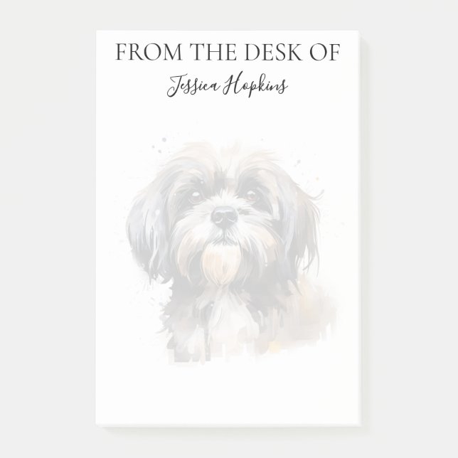 Post-it® Amoureux de Shih Tzu Chien Monogrammé (Devant)