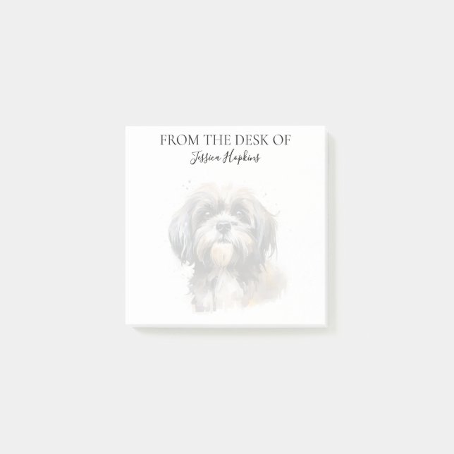 Post-it® Amoureux de Shih Tzu Chien Monogrammé (Devant)