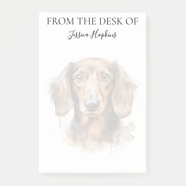 Post-it® Amoureux de Teckel Monogrammé Chien (Devant)