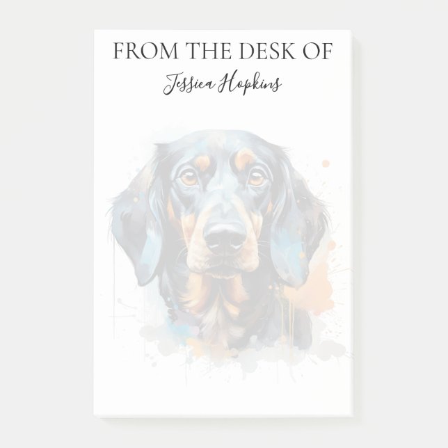 Post-it® Amoureux de Teckel Monogrammé Chien (Devant)