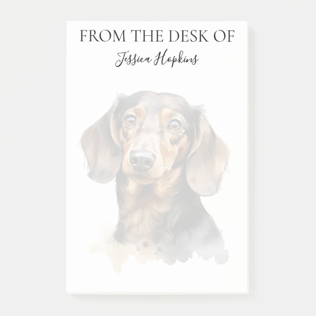 Post-it® Amoureux de Teckel Monogrammé Chien (Devant)