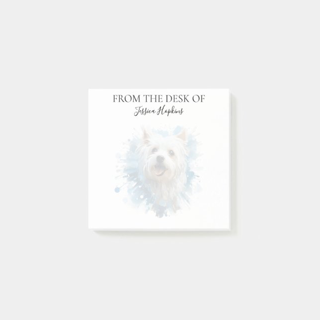 Post-it® Amoureux de Westie Chien Monogrammé  (Devant)
