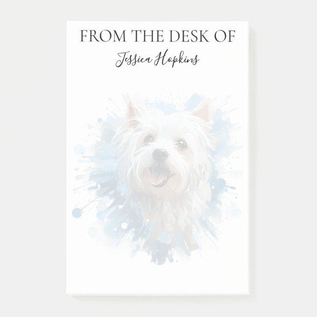 Post-it® Amoureux de Westie Chien Monogrammé  (Devant)