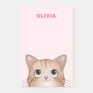 Post-it® Amoureux des chats doux chaton regardant votre nom
