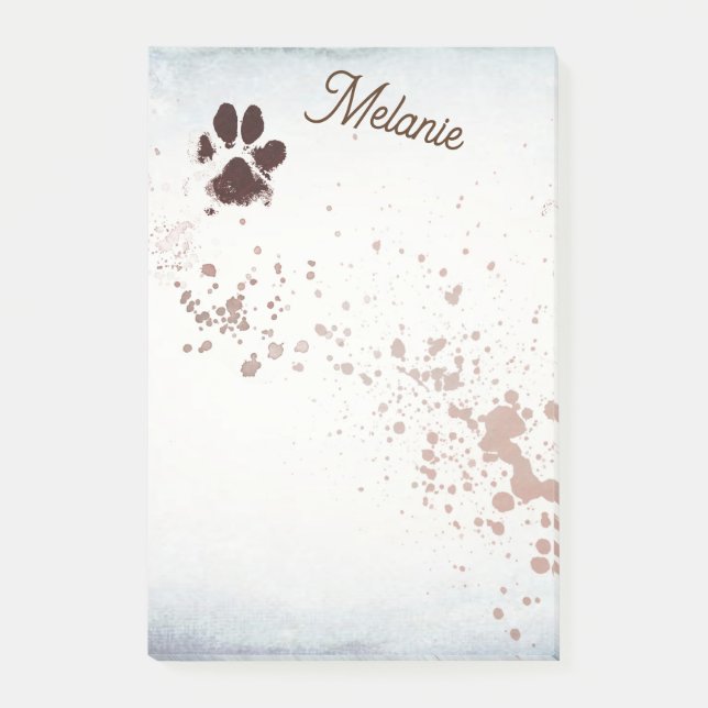 Post-it® amoureux des chiens empreinte de patte ajouter du  (Devant)