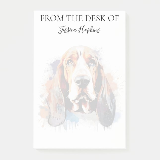 Post-it® Amoureux du Basset Hound Chien Monogrammé (Devant)