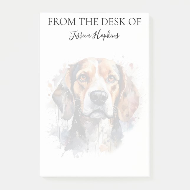 Post-it® Amoureux du Beagle Chien Monogrammé (Devant)