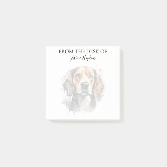 Post-it® Amoureux du Beagle Chien Monogrammé (Devant)