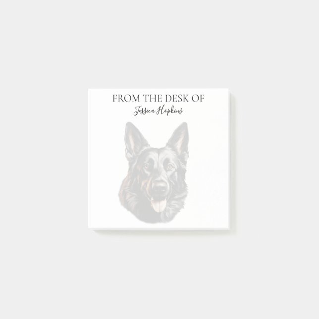 Post-it® Amoureux du Berger Allemand Chien Monogrammé (Devant)