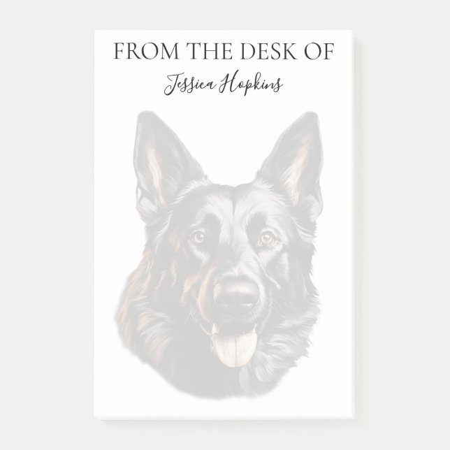 Post-it® Amoureux du Berger Allemand Chien Monogrammé (Devant)