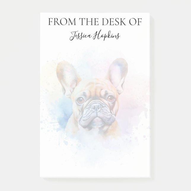 Post-it® Amoureux du Bouledogue Français Chien Monogrammé (Devant)