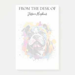 Post-it® Amoureux du Bouledogue Monogrammé Chien