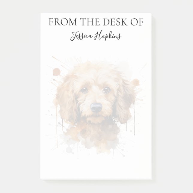 Post-it® Amoureux du Caniche Monogrammé Chien (Devant)