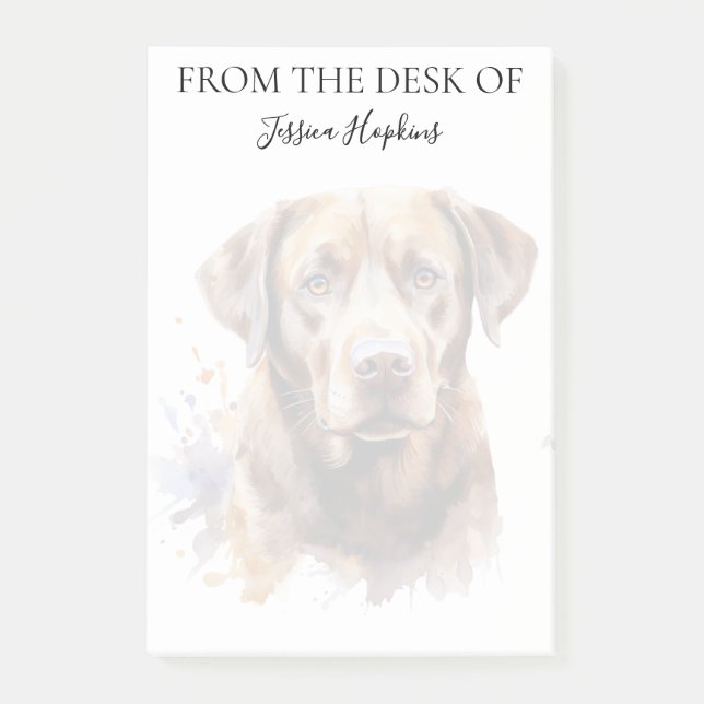 Post-it® Amoureux du Labrador Chocolat Monogrammé Chien (Devant)