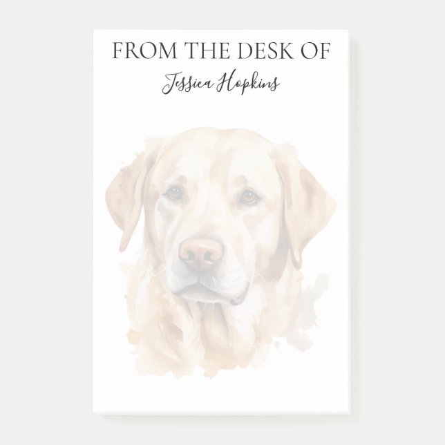 Post-it® Amoureux du Labrador Jaune Chien Monogrammé (Devant)