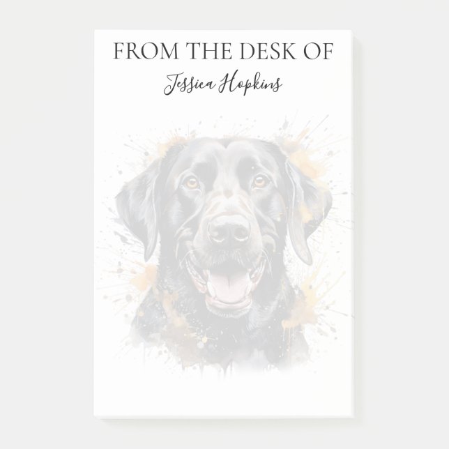 Post-it® Amoureux du Labrador Noir Monogrammé Chien (Devant)