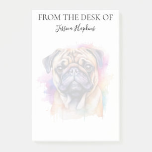 Post-it® Amoureux du Pug Chien Monogrammé