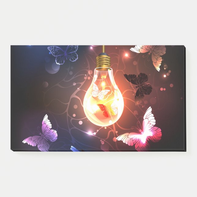 Post-it® Ampoule lumineuse avec papillons nocturnes (Devant)