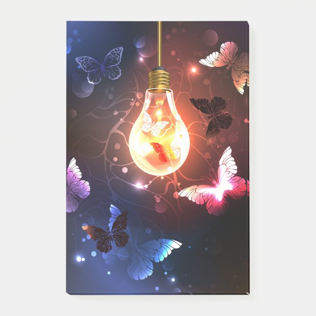 Post-it® Ampoule lumineuse avec papillons nocturnes (Devant)